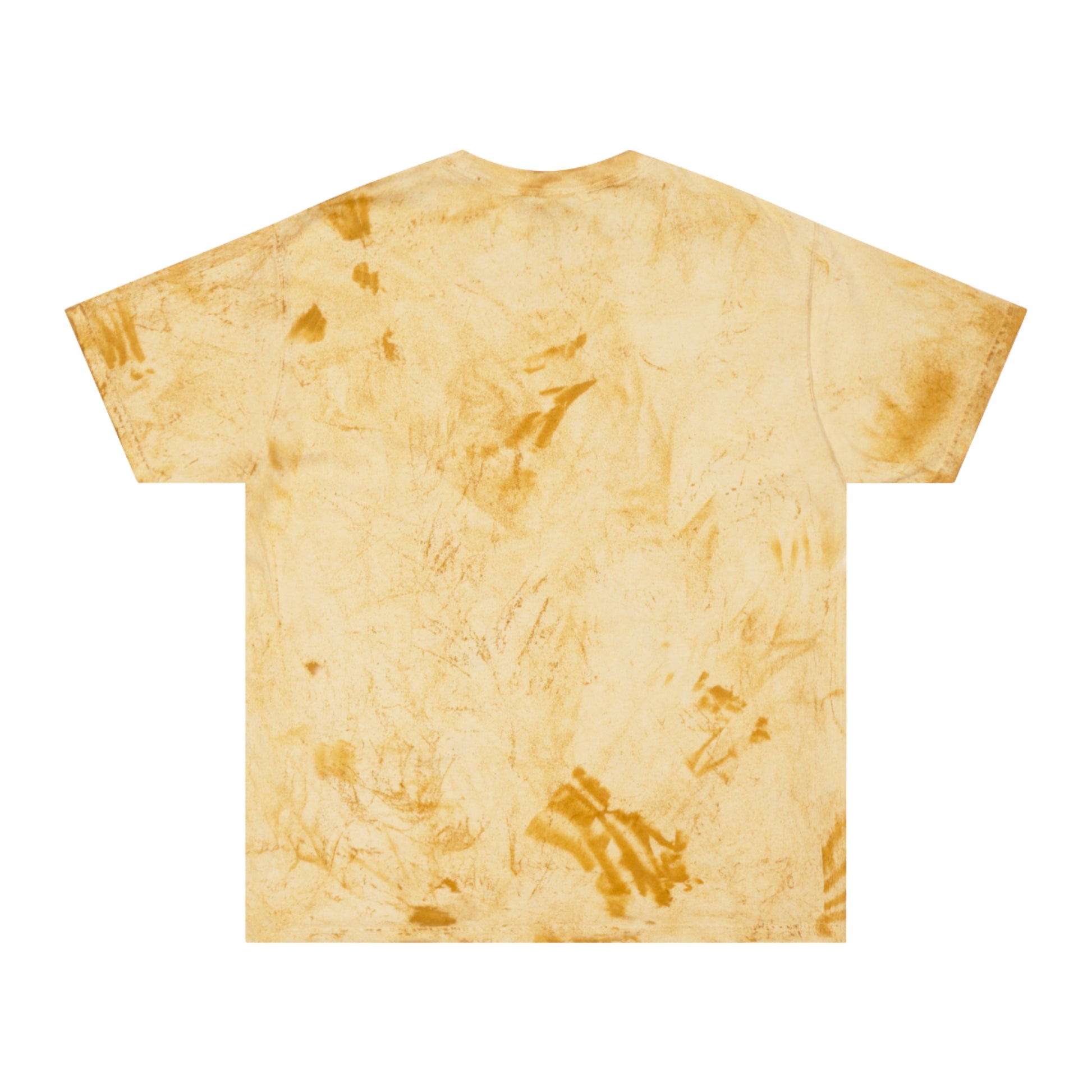 Back of the color blast t shirt in citrine.