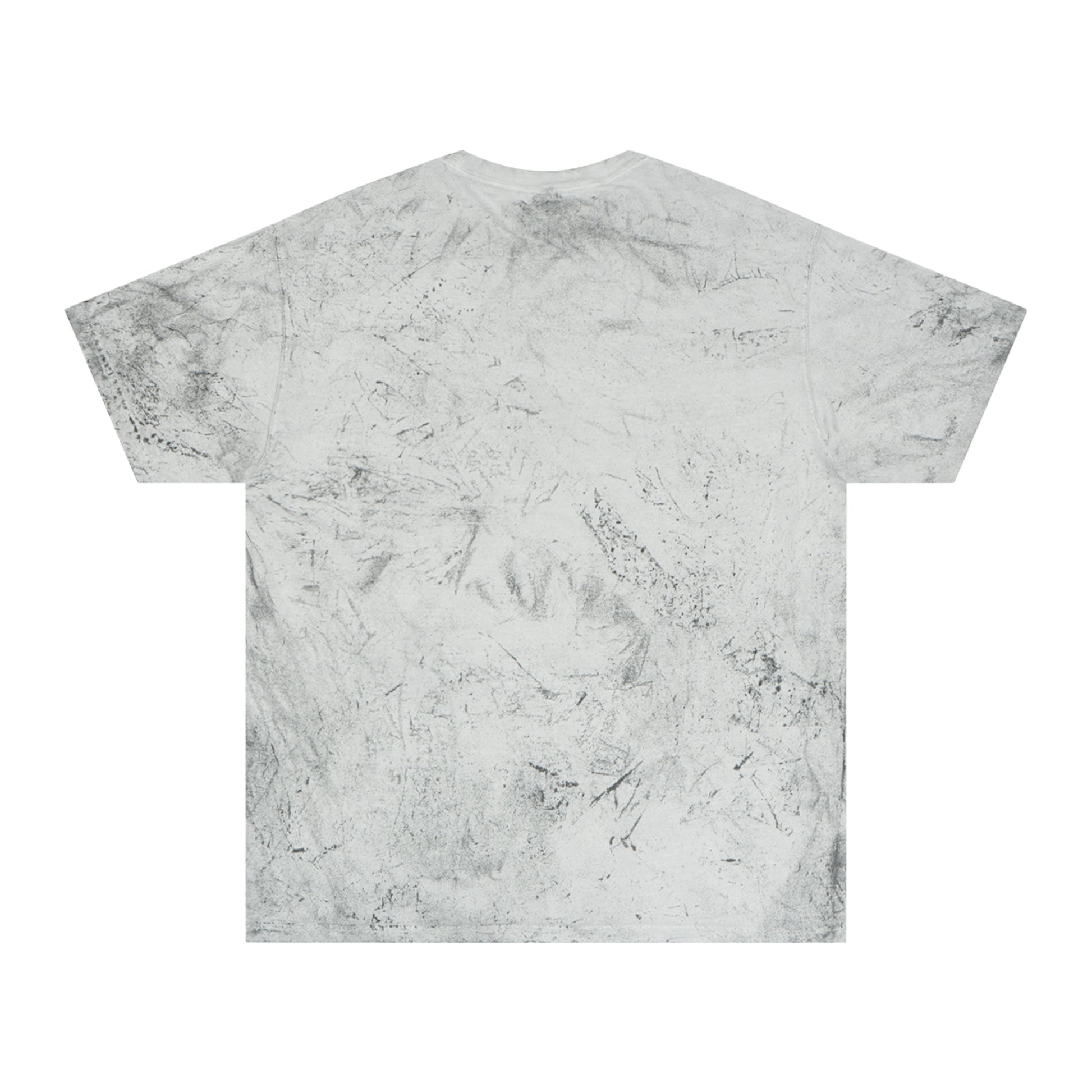 Back of the color blast t shirt in smoke.